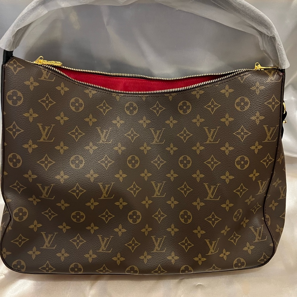 Monogram Shoulder Bag in Brown with Red Interior